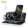 Acer 7 in 1 Wireless Charging Station, MagSafe Dual Phone Charger with Night Light ,Bluetooth Timesync for iPhone 17 16 15 14 13 12 Series & AirPods & iWatch & Android Phone, Black USB Electronic Smartphone Cellphone Wireless Clock Charger Dealsforyoudays